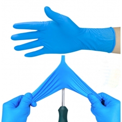 Rękawice ochronne VINYLOWE niebieskie rozmiar L op. 50szt.